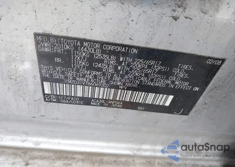 2008 Toyota Rav4 Limited z USA, uszkodzony, nr VIN JTMZD31V786069302